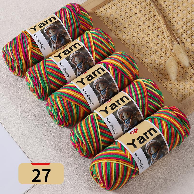 500g Gradient Dyed Colorful Yarn, Rainbow Yarn with Multiple Colors,