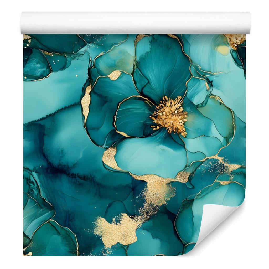 Ink Wallpaper Turquoise, Sea Blue and Green for Living Room and Bedroom 50x1000