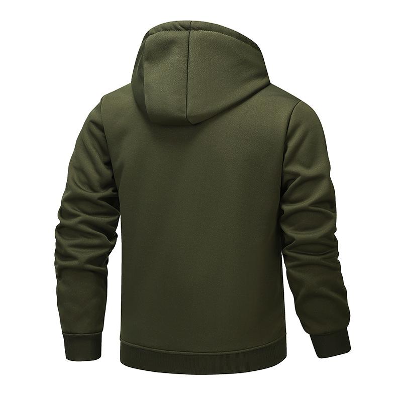 Autumn/Winter New Arrivals: Shearling-Lined Thickened Cardigan Hooded Casual Men's Sweatshirt