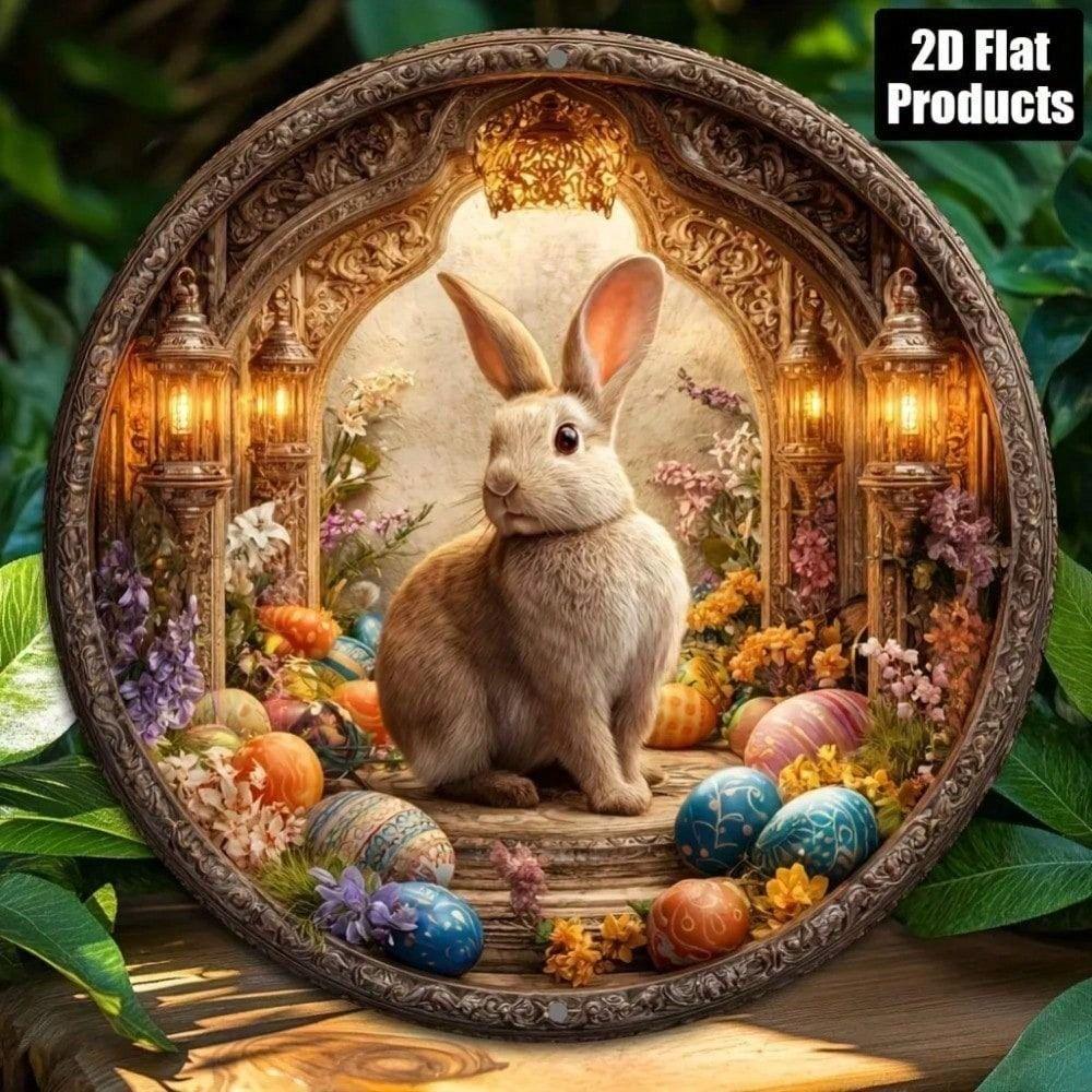 

Vintage Easter Bunny Metal Poster Wall Art for Home Bar Cafe Gift