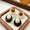 Hong Kong Retro Color Block Resin Stud Earrings - Niche High-End Fashion for Women