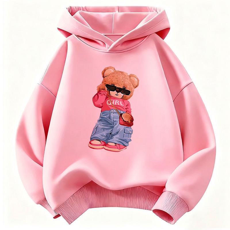 Streetwear Bear Design Y2k Kids Hoodie Hip Hop Children's Sweatshirt Hoody Casual Hoodies for Boys Girls Clothes