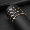 Vnox Minimalistisches 1,2/2 mm breites dünnes Schlangenkettenarmband für Männer Frauen, Gold Silberbeschichteter Edelstahl Verstellbarer Schmuck Geschenk