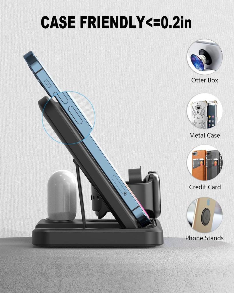 Magnetic Foldable 3-in-1 Wireless Charger for Fast Charging Apple, Samsung, Huawei, Xiaomi
