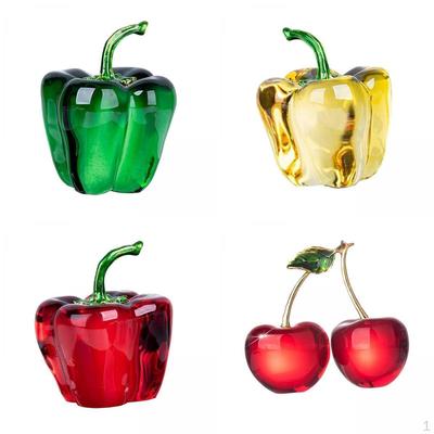 4pcs Crystal Fruit Sculpture Desktop Wedding Decorative Ornament