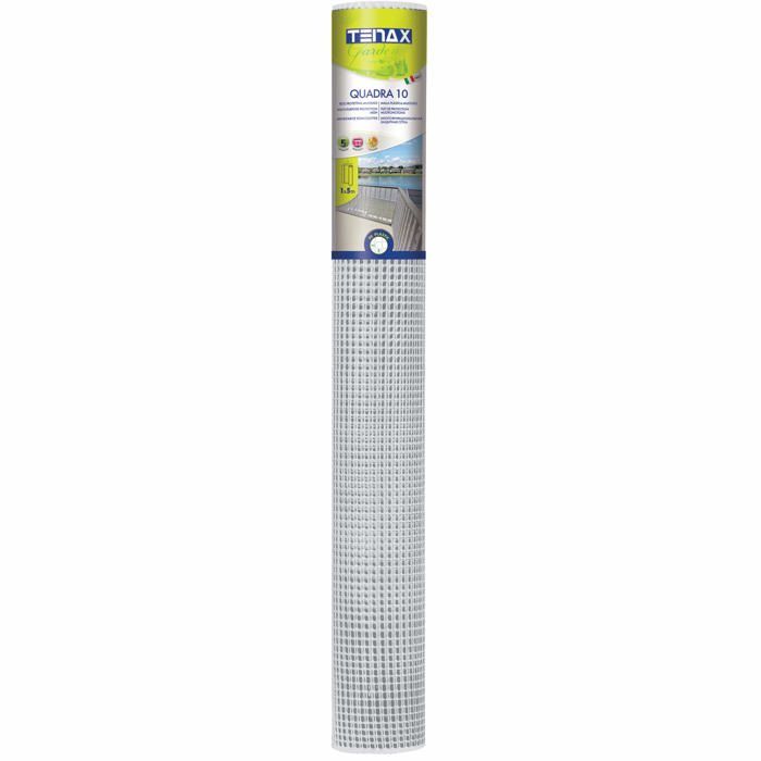 Filet de protection multi-usages - tenax - quadra 10 (72020111) - blanc - 1 x 5 m - résistance uv 5 ans