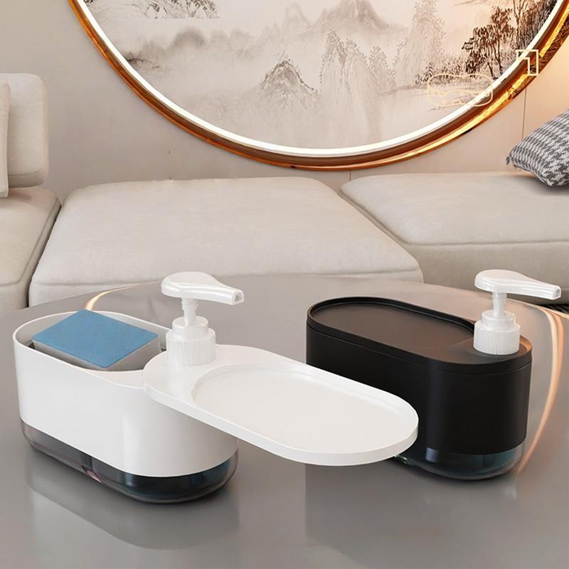Soap Dispenser With Sponge Holder Shampoo Dispenser Soap Pump Container Storage Organizer Holder For Home Bathroom Kitchen