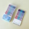 Triangular Grip Clickable Erasable Gel Pen with Metal Clip, Bullet Tip 0.5mm, Crystal Blue