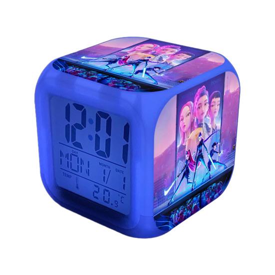 Small Digital Alarm Clock with LED Display for Bedrooms Bedside Battery Operated Electric Clock with Large Number Display Anime Therm Desk Decor for