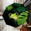 Jungle Adventure Frog Print Umbrella: Automatic Opening & Closing, Outdoor Protection, Lightweight and Durable for Travel, Unique Gift Idea 063