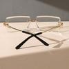 2PCS Ladies' Fashionable Square Frameless Metal Frame Glasses Trendy Transparent Lens Glasses