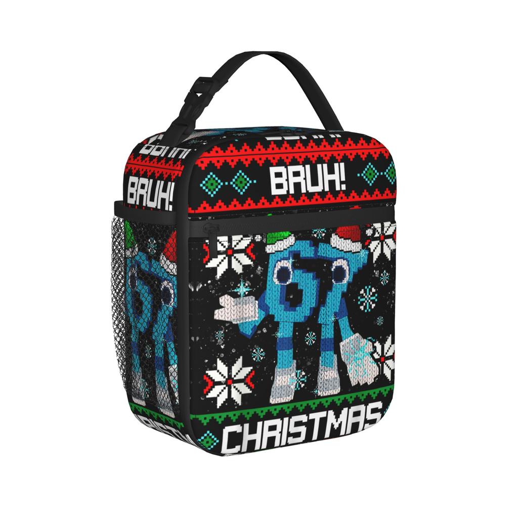 Bruh 67 Santa Christmas Funny Brainrot Insulated Lunch Bag Leakproof Xmas Meal Container Thermal Bag Tote Lunch Box School