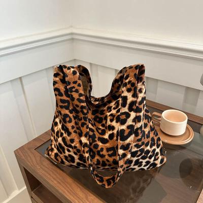 Simple And Large-Capacity Tote Bag, Leopard Print Work Commuter Bag, Fashionable Shoulder Messenger Bag.