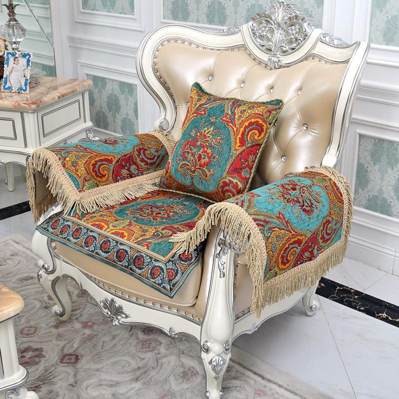 Potah na pohovku v americkém stylu Protiskluzový Špičkový žinylkový materiál Celoroční Univerzální Polštář na pohovku Domácí dekorace Ochranný potah na pohovku