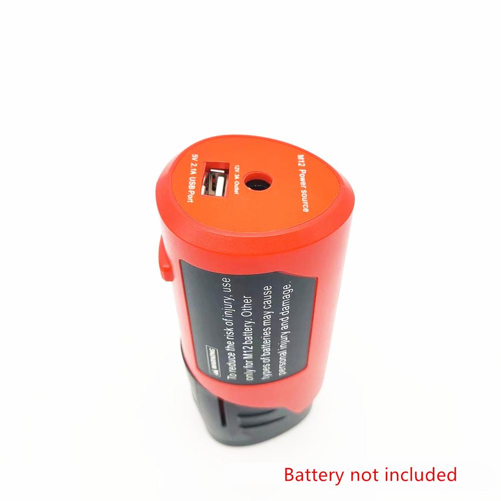 USB Charger Adapter Power Source For Milwaukee 48-59-1201 M12  Battery