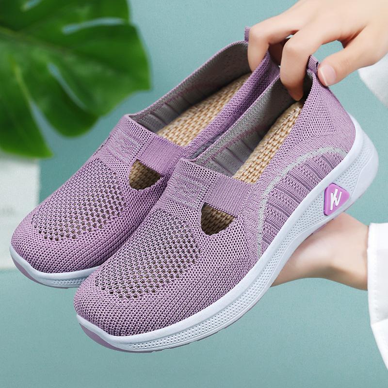 Summer Shoes for Women Fashion Mesh Comfortable Breathable Slip on Platform Wedges Flats Zapatos De Mujer Loafers Sneakers