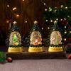 New Xmas Tree Christmas Wind Light Santa Claus Hexagonal Xmas Tree Shape Light Snow Globe Lamp Table Centerpiece