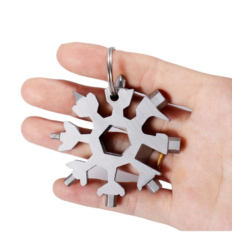 

Универсальный портативный 18-в-1 EDC Динамометрический ключ в виде снежинки, многофункциональный инструмент из нержавеющей стали, набор многофункциональных ручных инструментов, ручной инструмент серебряный