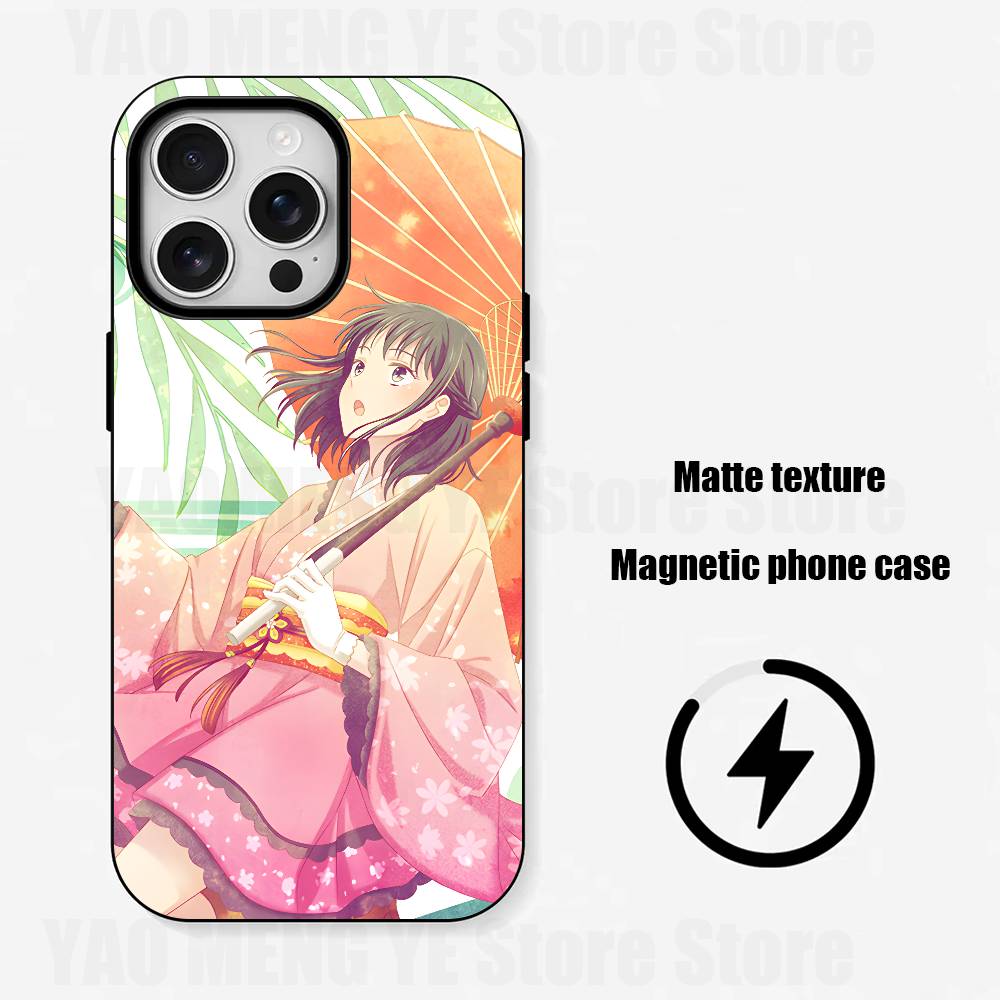 Fruits B-Basket Frosted Silicone For Phone Case For Iphone 11,12,13,14,15,16,17 Pro Max XS Wireless Charge Magnetic Bumper Cover