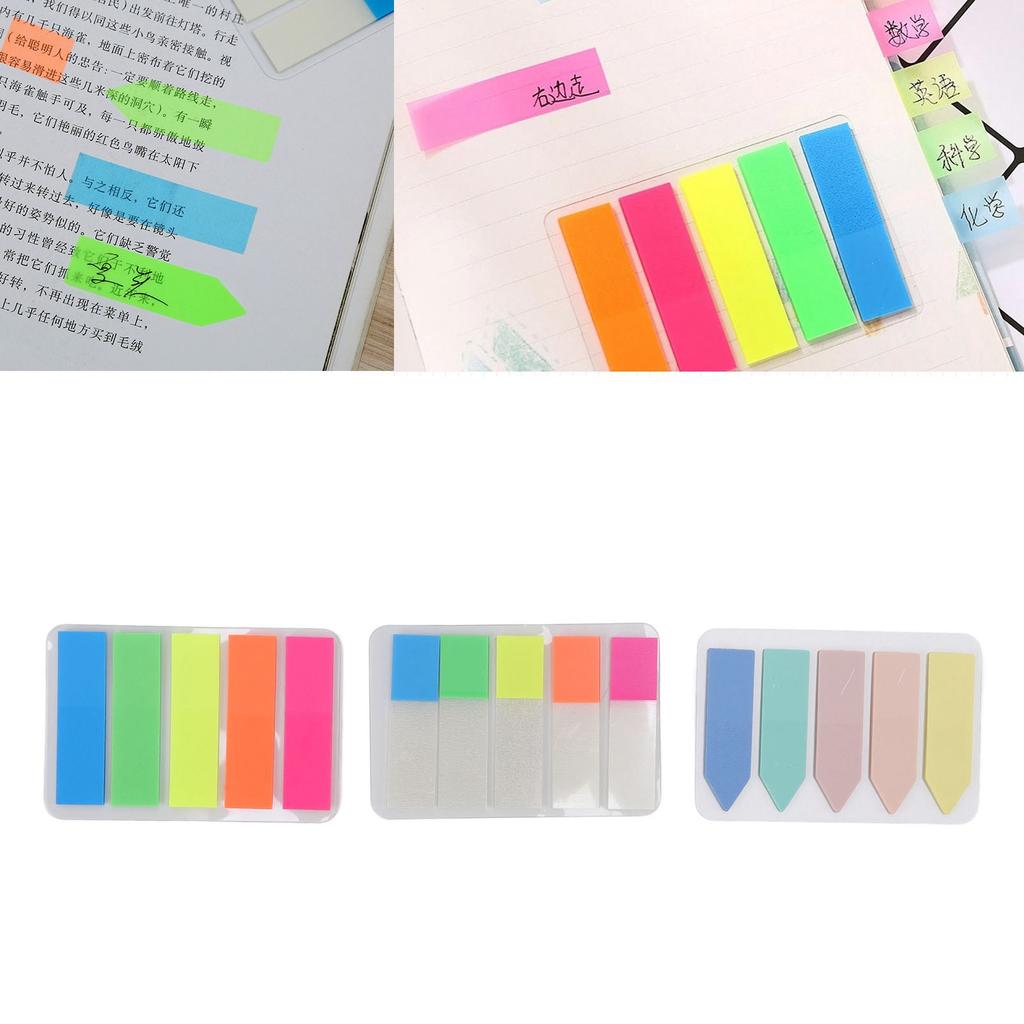 15Packs Page Markers Index Tabs 5 Iridescent Colors Key Marking Reusable Transparent PET Index Tabs for Home School Office