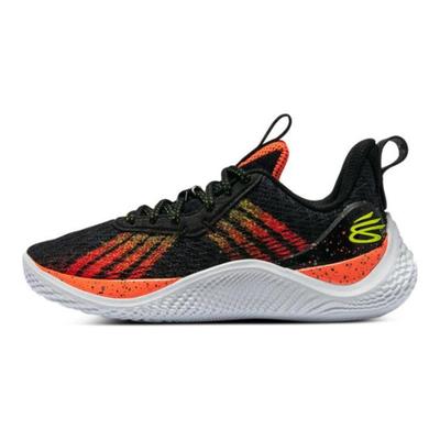 Curry Brand Curry Flow 10 GS Iron Sharpens Iron Kids Sneakers Black After-Burn Yellow-Ray 3025628-001