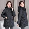 Stylish and Thick Winter Down Cotton Jacket for Middle-Aged and Elderly Women, Plus Size, Short Padded Outerwear.