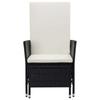Transat et table basse en résine tressée - Noir - 62 x 131 x 106 cm