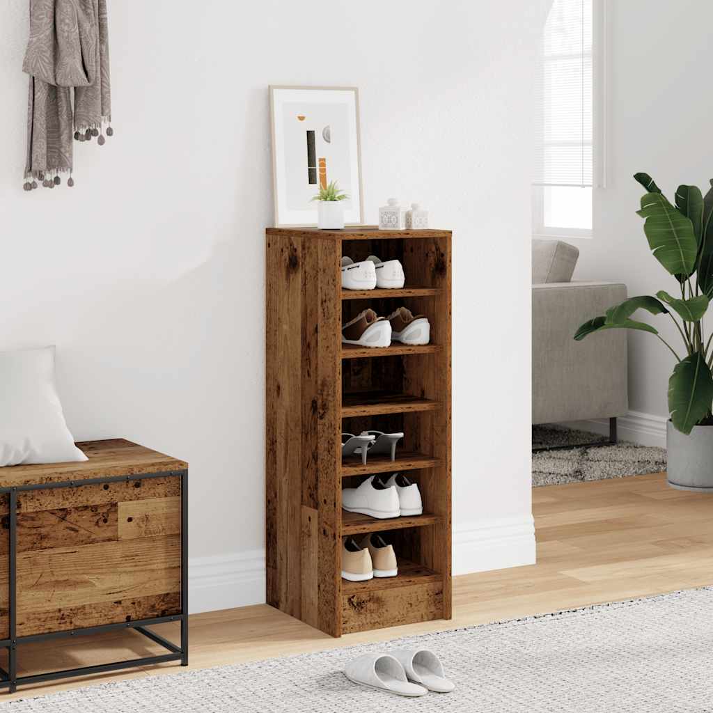 Shoe Cabinet with Rustic Wood Look 32 x 35 x 92 cm Engineered Wood