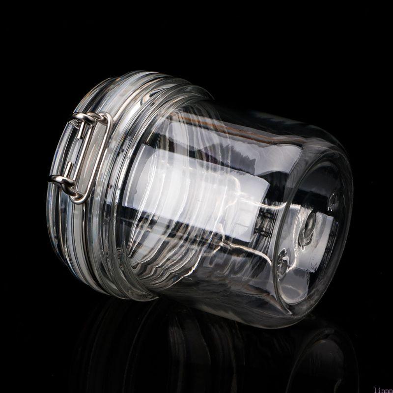 120ML Plastic Round Clip Top Storage Jar With Airtight Seal Lid Kitchen Con