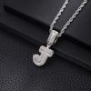 Collana con Ciondolo Lettera in Rame con Incastonatura in Zirconia Stile Hip Hop Alfabeto Iniziale Charms Donna Uomo Gioielli Trendy