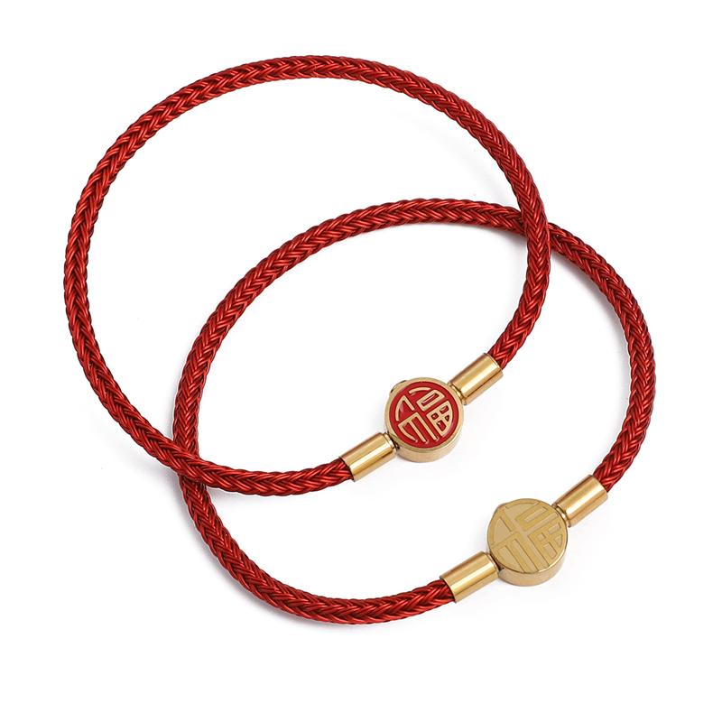 Semi-finished Adjustable Braided Red Rope Stainless steel Charms Wire For DIY Jewelry Making Beading Bracelet