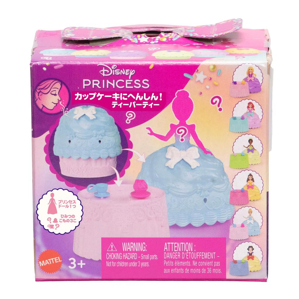 Mattel Disney Princess Cupcake Tea Party Doll House Pretend Play Mini Doll Surprise Pack for Ages 3 and Multicolor Transformation! Dress-Up Up,