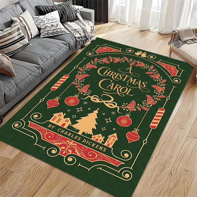 Christmas Carol Decorative Carpet suitable as a non-slip mat for the living room or bedroom sofa