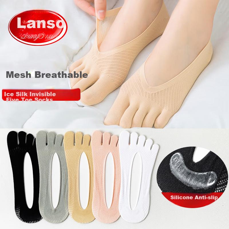 Women's Thin Five-Toe Socks, Invisible Split-Toe Ladies' Socks, Sports Casual Fashion Boat Socks, 5 Colors Each