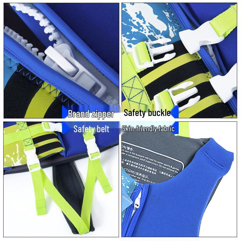 Children's Neoprene Buoyancy Vest - Beginner Swim Safety Life Jacket for Water Parks