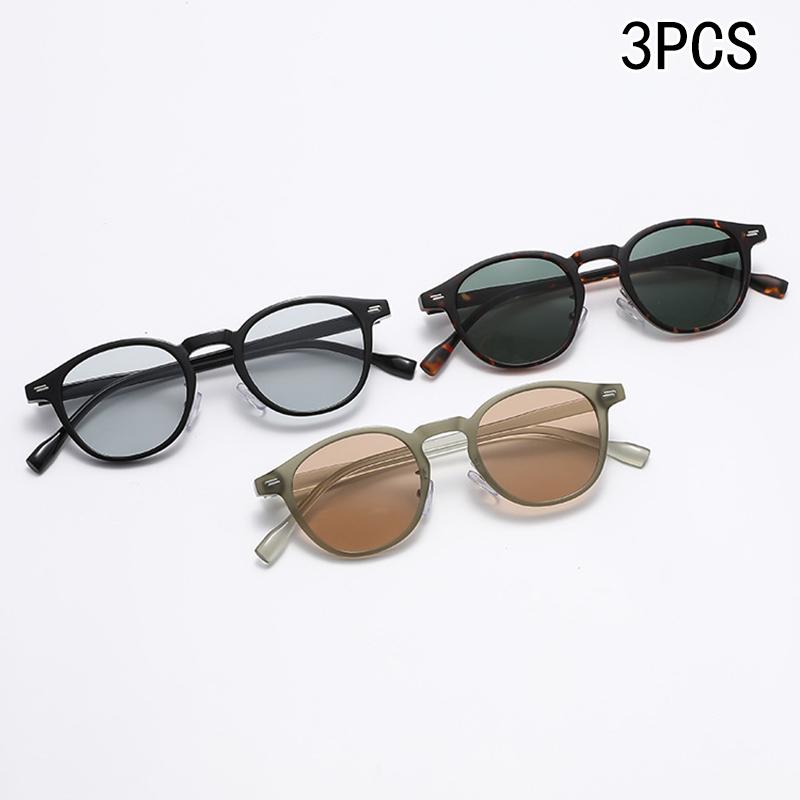 2/3PCS Fashionable and trendy small round-frame glasses versatile UV protection outdoor sunglasses shading sun fishing sun 6012