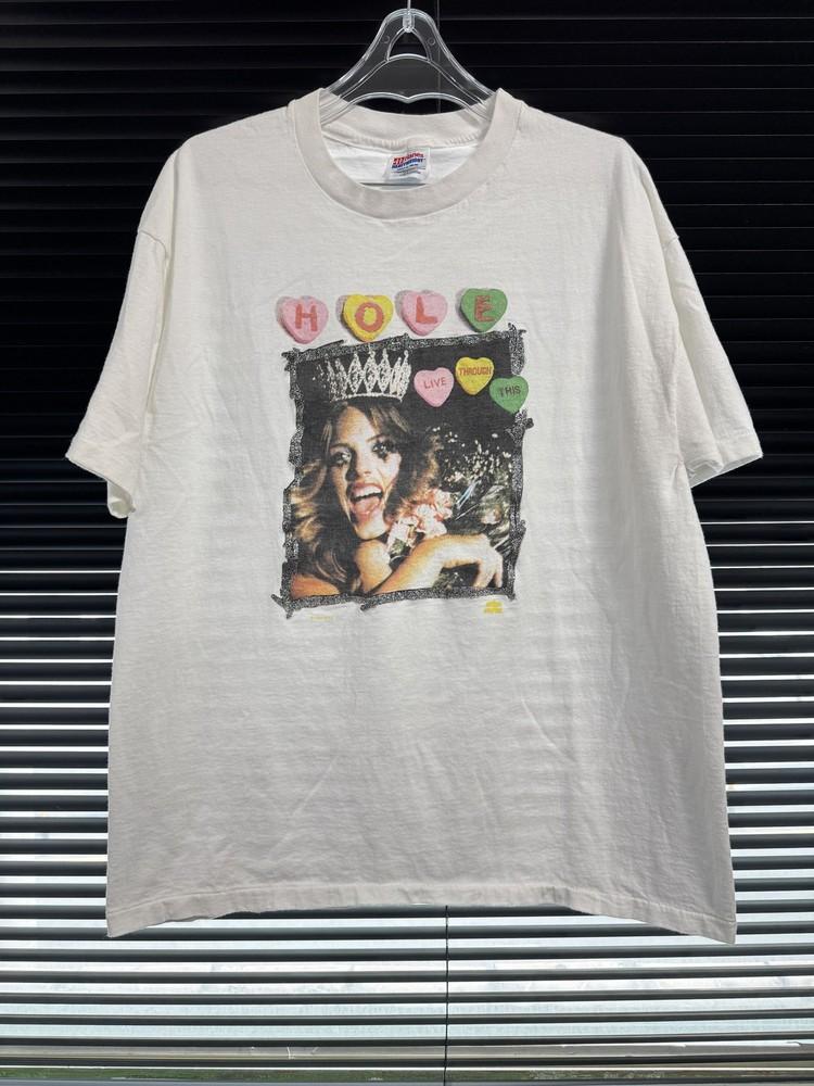 Vintage 90s Hole Live  Band  Through This White Unisex T shirt Reprint WA4415 Unisex T-Shirt S