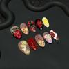 10PCS Gentle False Nails with Smudging Design Natural Unbreakable Nail Simple Wear for Working Dating or Partying