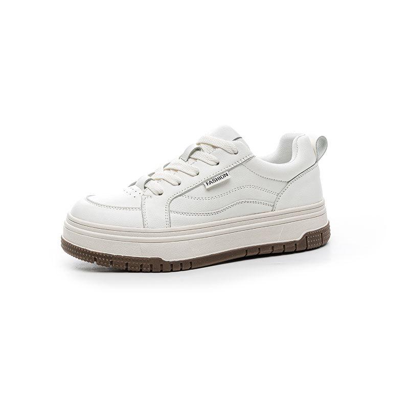 Thick-soled heightening little white shoes women's 2025 spring and summer new round head low-top versatile casual shoes commuter sports board shoes