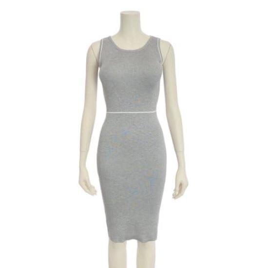 GRAXIA Cabaret Midi Knit Suitable for Hostess Ribbed One Size Fits All Dress, Dress, Dress, Sleeveless, Hostesses, Clubs, Lounges, Knit, Knee-Length,