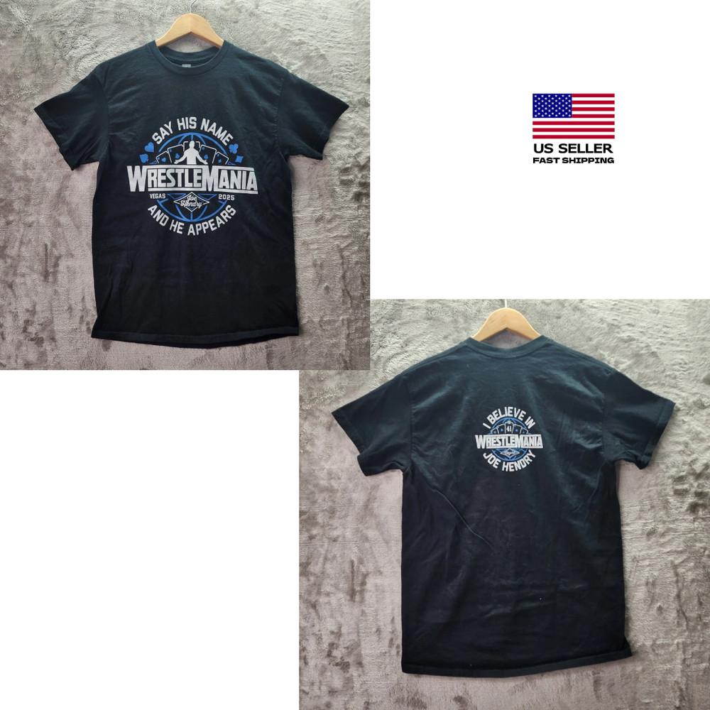 WrestleMania 2025 Joe Hendry Größe M Schwarzes Grafik-T-Shirt WWE Wrestling-Fan Unisex-T-Shirt