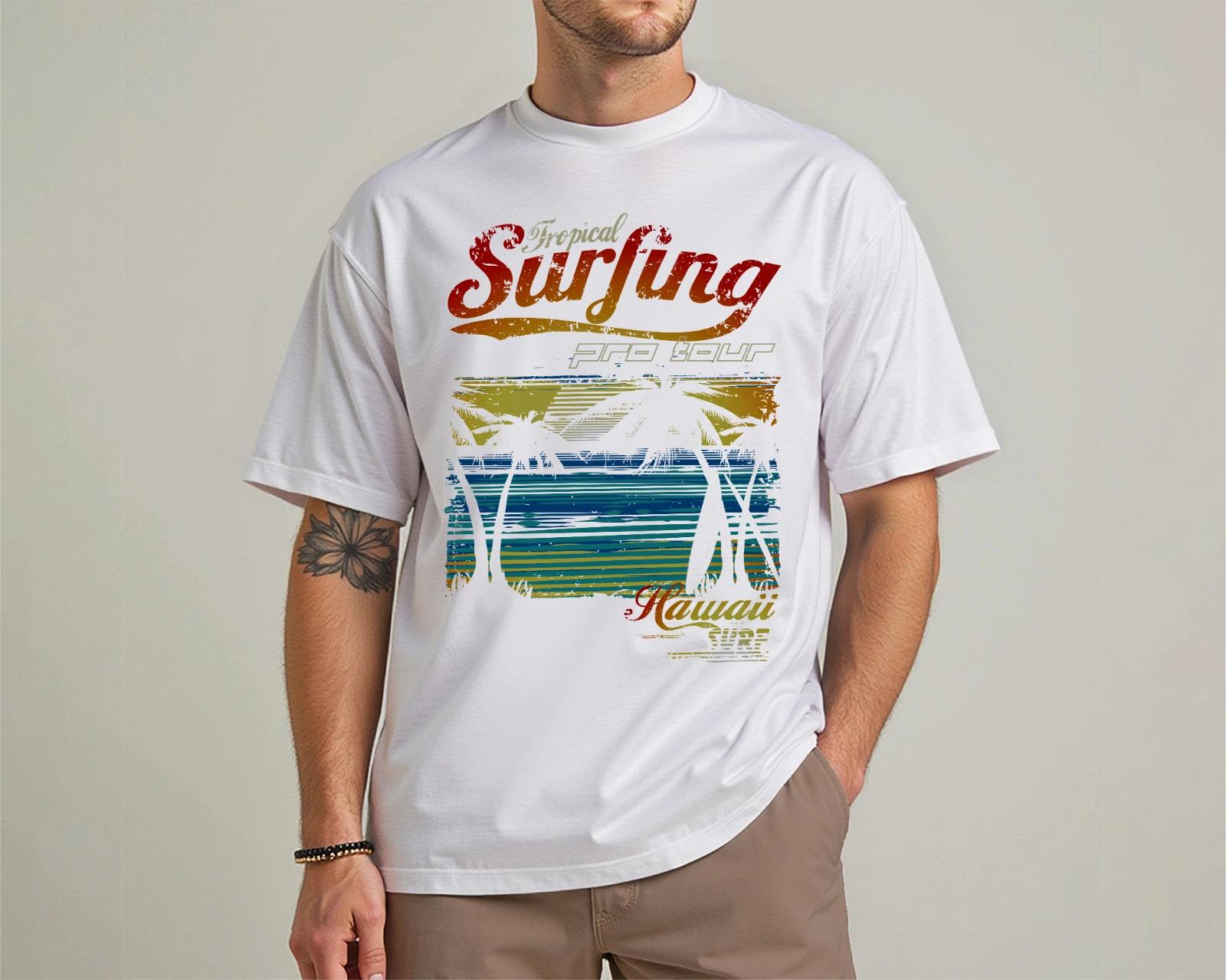 TROPICAL SURFING HAWAII T-SHIRT 2XL
