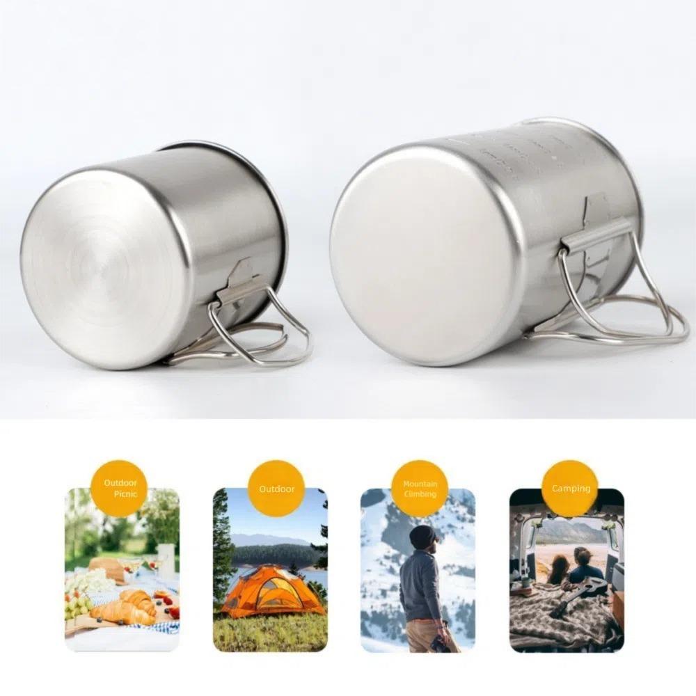 350/500ml Campingbecher mit Deckel Wasserbecher Outdoor Camping Kaffeetasse Für Wandern Reisen