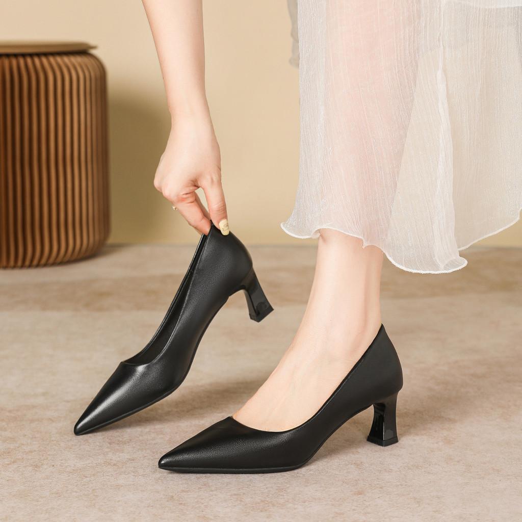 High Heel Court Shoes For Women With Superfiber Material For Work And Casual Wear