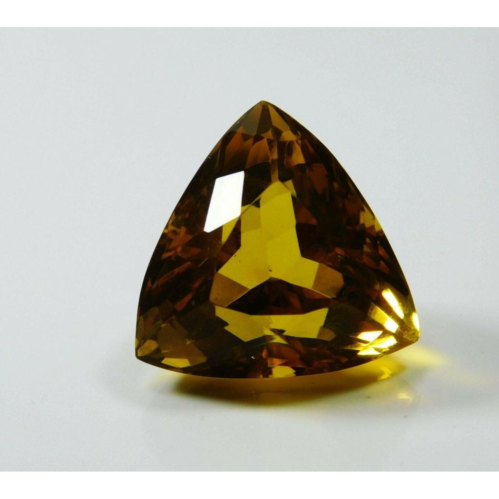 Trillion Cut Yellow Sapphire 11.22 Ct Natural Brazilian Loose Gemstone