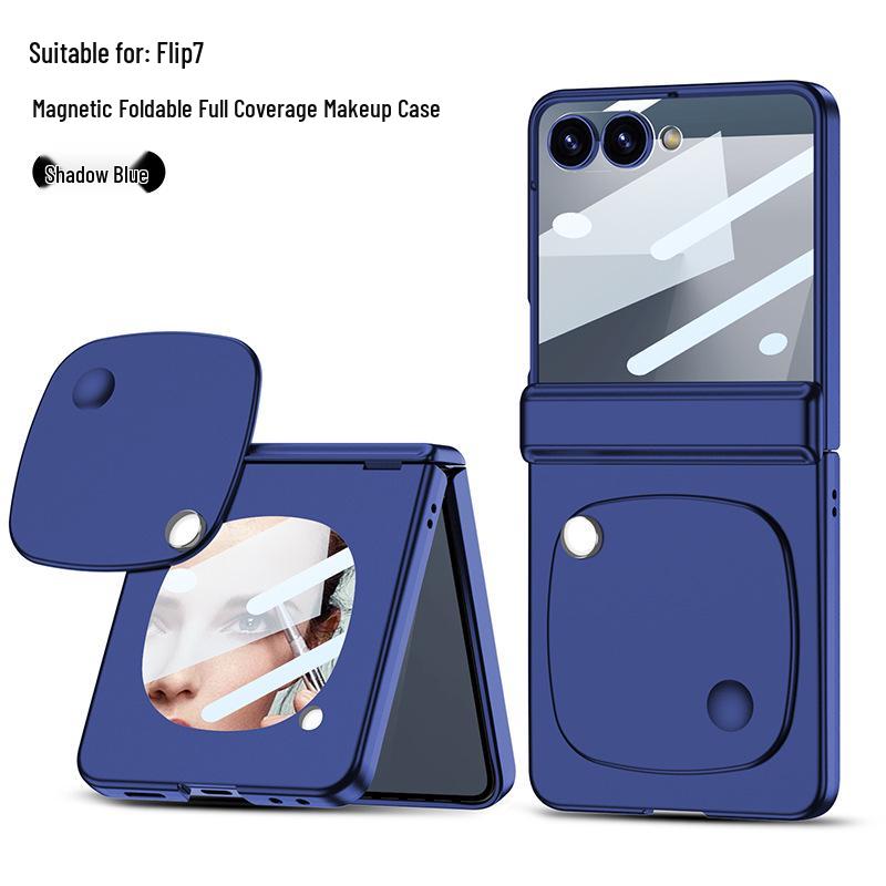 

Magnetic Hinge Enclosed Beauty Mirror Phone Case for Samsung Z Flip7 SM-Flip7