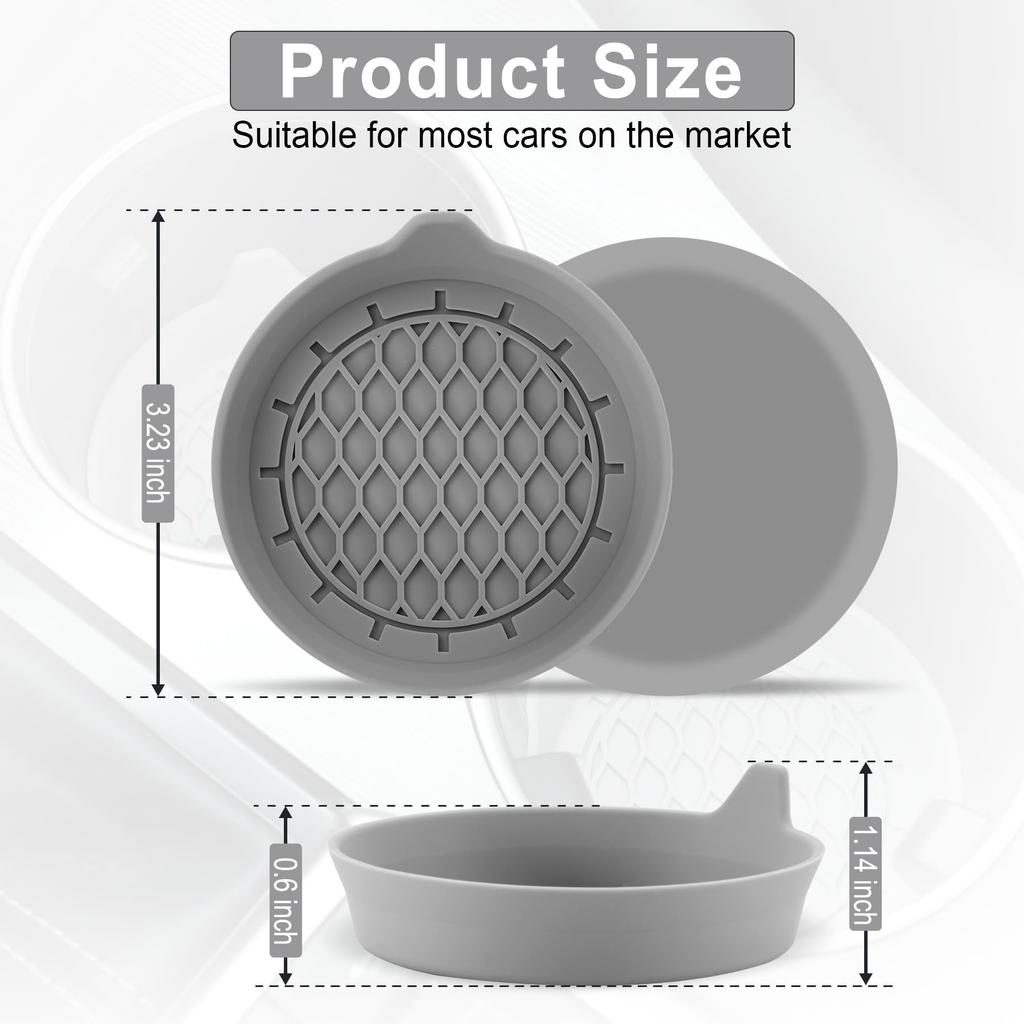 8cm Soft Silicone Car Cup Coaster Anti-Slip Cup Holder Waterproof Non-Slip Sift-Proof Spill Saucer Car Interior Accessories