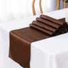 Chemin de table en satin haute densité pour mariages et banquets - Décoration de table en polyester couleur unie