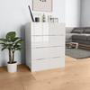 VidaXL Buffet White Glossy 60x35x80 Cm Chipboard