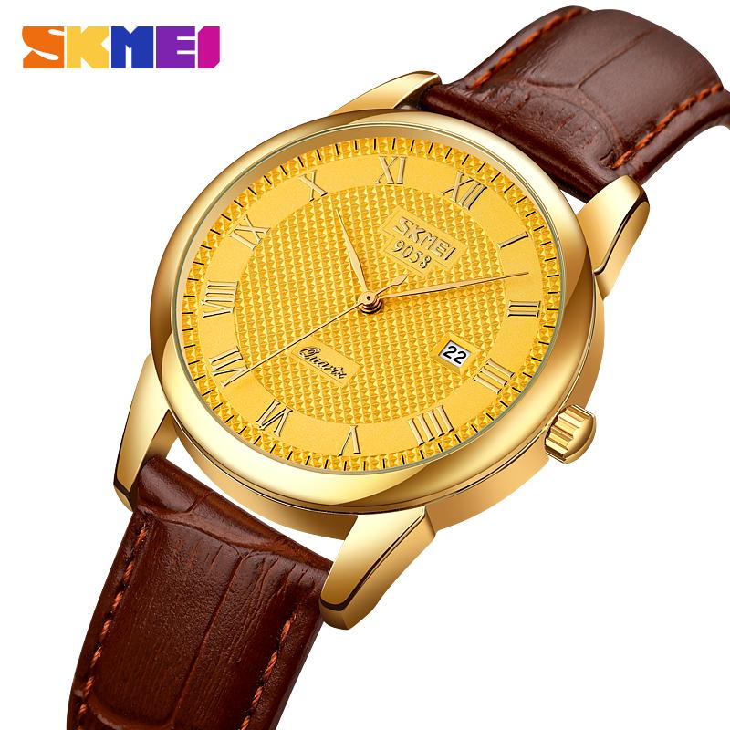 SKMEI 9058 Top Brand Couple Quartz Watch Date Watch Men's and Women's Fashion Leisure Waterproof Calendar Business Watch Reloj